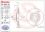 09.4939.31 Brzdový kotouč COATED DISC LINE BREMBO