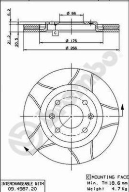 09.4987.76 Brzdový kotouč BREMBO MAX LINE BREMBO