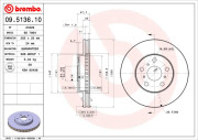 09.5136.10 Brzdový kotouč PRIME LINE BREMBO