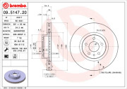 09.5147.20 BREMBO brzdový kotúč 09.5147.20 BREMBO