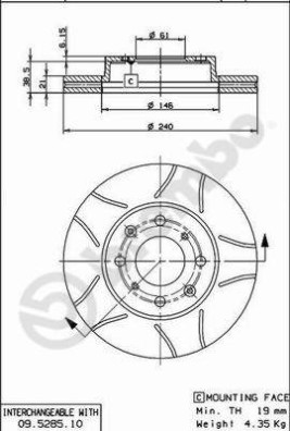 09.5285.75 Brzdový kotouč BREMBO MAX LINE BREMBO