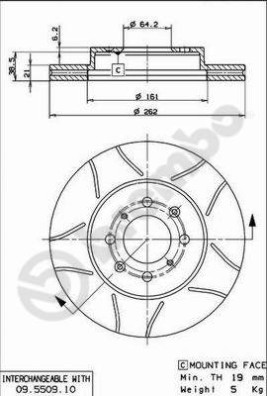 09.5509.75 Brzdový kotouč BREMBO MAX LINE BREMBO