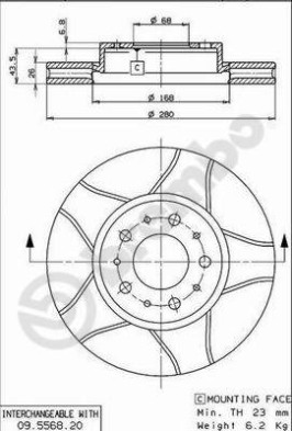 09.5568.76 Brzdový kotouč BREMBO MAX LINE BREMBO