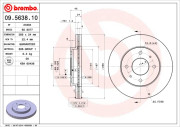 09.5638.10 BREMBO brzdový kotúč 09.5638.10 BREMBO