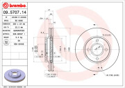 09.5707.14 Brzdový kotouč PRIME LINE BREMBO