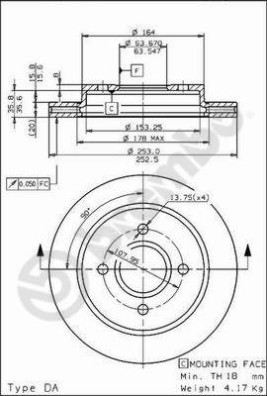 09.5708.75 Brzdový kotouč BREMBO MAX LINE BREMBO