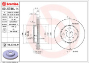 09.5736.11 BREMBO brzdový kotúč 09.5736.11 BREMBO