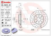 09.5843.3X Brzdový kotouč BEARING DISC LINE BREMBO