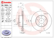 09.5904.14 Brzdový kotouč PRIME LINE BREMBO