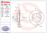 09.5933.10 BREMBO brzdový kotúč 09.5933.10 BREMBO