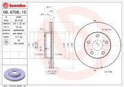 09.6706.10 BREMBO brzdový kotúč 09.6706.10 BREMBO