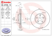 09.6708.10 Brzdový kotouč PRIME LINE BREMBO