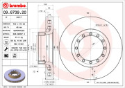 09.6739.20 BREMBO brzdový kotúč 09.6739.20 BREMBO