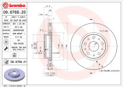 09.6769.21 Brzdový kotouč COATED DISC LINE BREMBO