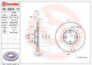 09.6908.10 BREMBO brzdový kotúč 09.6908.10 BREMBO