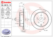 09.6915.10 BREMBO brzdový kotúč 09.6915.10 BREMBO