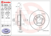 09.6934.11 Brzdový kotouč COATED DISC LINE BREMBO