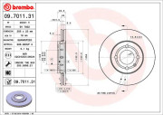 09.7011.31 Brzdový kotouč COATED DISC LINE BREMBO