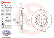 09.7012.11 Brzdový kotouč COATED DISC LINE BREMBO