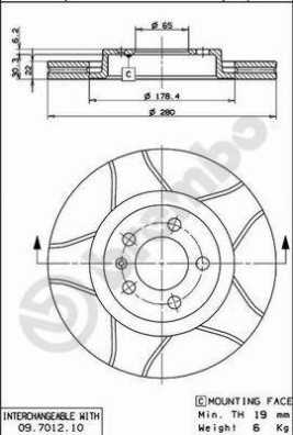 09.7012.75 Brzdový kotouč BREMBO MAX LINE BREMBO