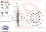 09.7043.20 Brzdový kotouč PRIME LINE BREMBO