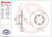 09.7118.10 BREMBO brzdový kotúč 09.7118.10 BREMBO