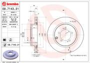 09.7143.31 Brzdový kotouč COATED DISC LINE BREMBO