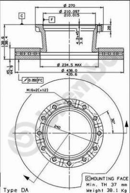 09.7183.40 Brzdový kotouč PRIME LINE BREMBO