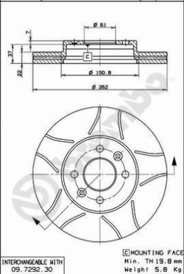 09.7292.77 Brzdový kotouč BREMBO MAX LINE BREMBO