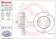 09.7376.11 Brzdový kotouč COATED DISC LINE BREMBO