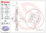 09.7398.11 Brzdový kotouč COATED DISC LINE BREMBO