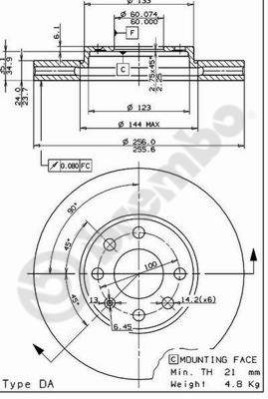 09.7628.11 Brzdový kotouč COATED DISC LINE BREMBO