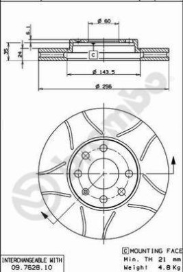 09.7628.75 Brzdový kotouč BREMBO MAX LINE BREMBO