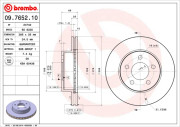 09.7652.10 BREMBO brzdový kotúč 09.7652.10 BREMBO