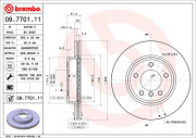 09.7701.11 Brzdový kotouč COATED DISC LINE BREMBO