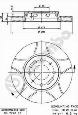 09.7720.75 Brzdový kotouč BREMBO MAX LINE BREMBO