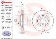 09.8303.10 Brzdový kotouč PRIME LINE BREMBO