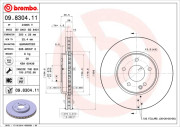 09.8304.11 Brzdový kotouč COATED DISC LINE BREMBO