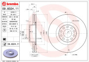 09.8324.11 Brzdový kotouč COATED DISC LINE BREMBO