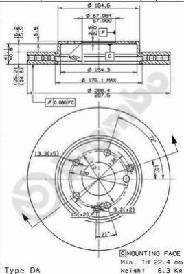 09.8411.10 Brzdový kotouč PRIME LINE BREMBO