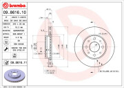 09.8616.10 Brzdový kotouč PRIME LINE BREMBO