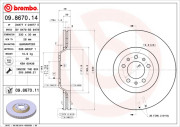 09.8670.11 Brzdový kotouč COATED DISC LINE BREMBO