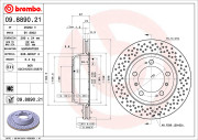 09.8890.21 BREMBO brzdový kotúč 09.8890.21 BREMBO