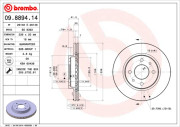 09.8894.14 Brzdový kotouč PRIME LINE BREMBO