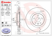 09.8906.31 Brzdový kotouč COATED DISC LINE BREMBO