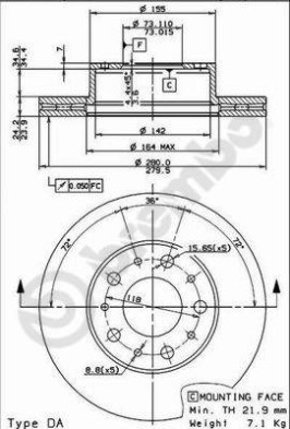 09.8931.10 Brzdový kotouč PRIME LINE BREMBO