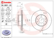 09.8931.20 Brzdový kotouč PRIME LINE BREMBO