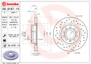 09.9167.1X Brzdový kotouč BEARING DISC LINE BREMBO