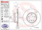 09.9173.11 Brzdový kotouč COATED DISC LINE BREMBO