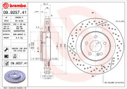 09.9257.41 Brzdový kotouč COATED DISC LINE BREMBO